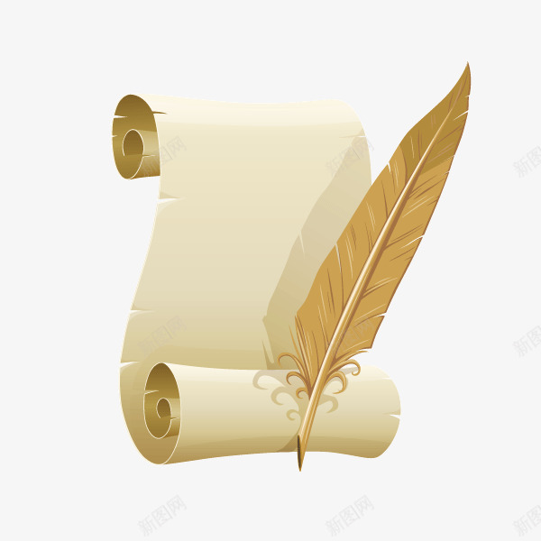 牛皮纸羽毛书写文案背景元素矢量图ai免抠素材_新图网 https://ixintu.com 书写 文案背景元素 牛皮纸 羽毛 矢量图