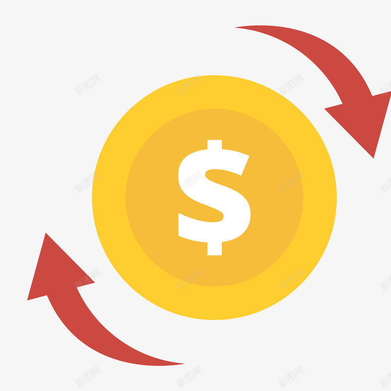 卡通投资的金钱矢量图ai免抠素材_新图网 https://ixintu.com 圆形 投资 标签设计 理财 金币 金钱 黄色 矢量图