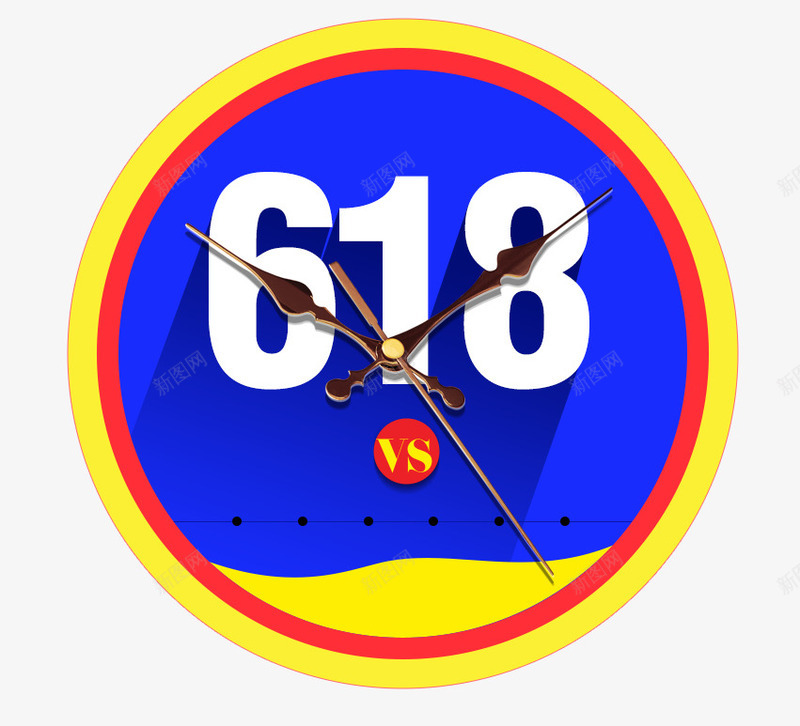 618时钟标签psd免抠素材_新图网 https://ixintu.com 618免费下载 618字体 字体设计 时钟 海报素材 淘宝 淘宝素材 装饰图案