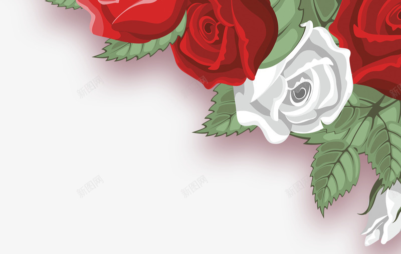 唯美玫瑰花边框png免抠素材_新图网 https://ixintu.com 中国风 情侣 爱情 玫瑰花 白玫瑰 红玫瑰
