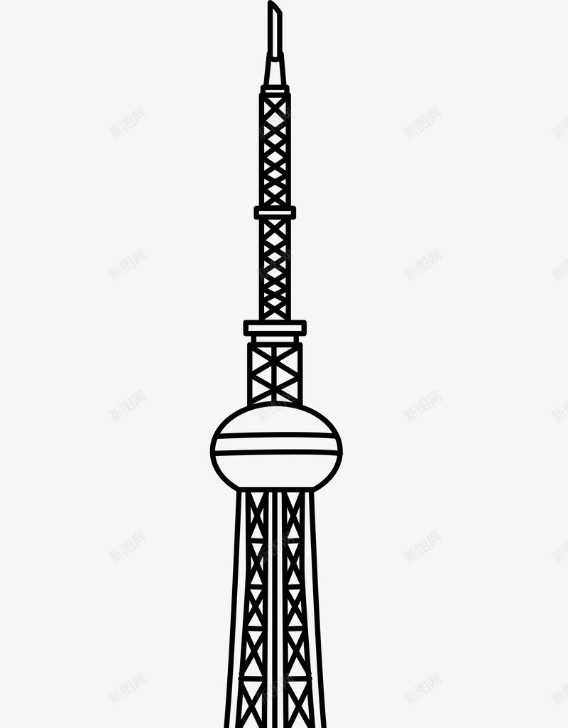 佛山地标性建筑2000X2000图标png_新图网 https://ixintu.com 佛山 地标 建筑 标志性建筑物 线稿