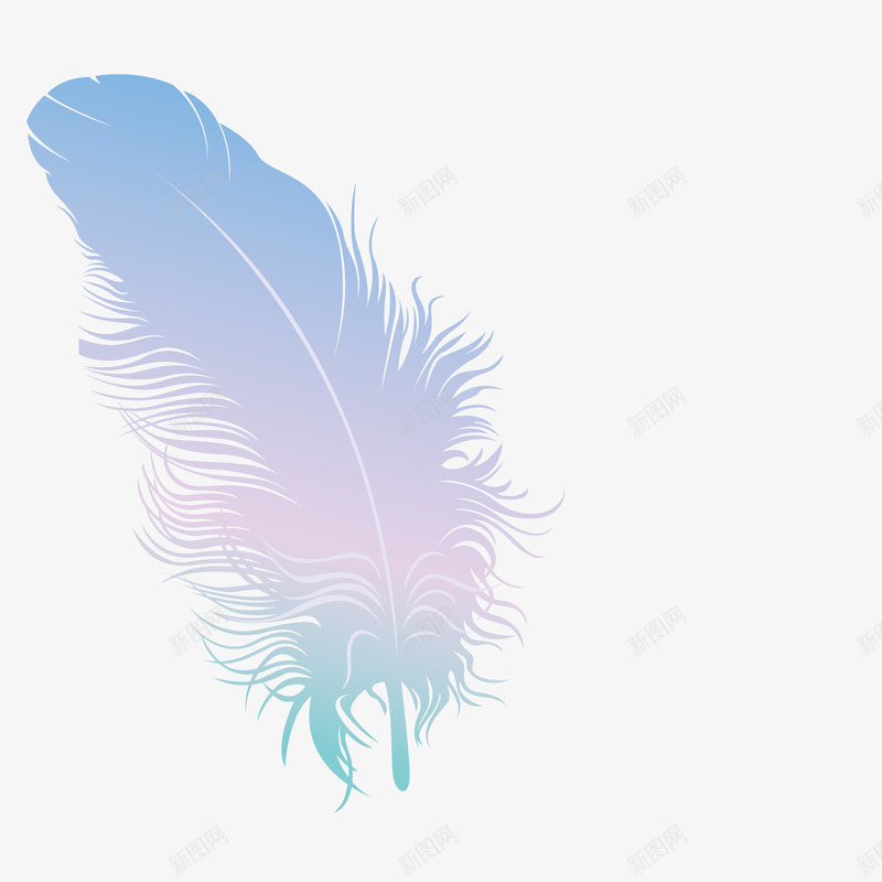 蓝色渐变卡通羽毛png免抠素材_新图网 https://ixintu.com 免抠图 卡通羽毛 效果图 渐变羽毛 羽毛 装饰图 装饰画