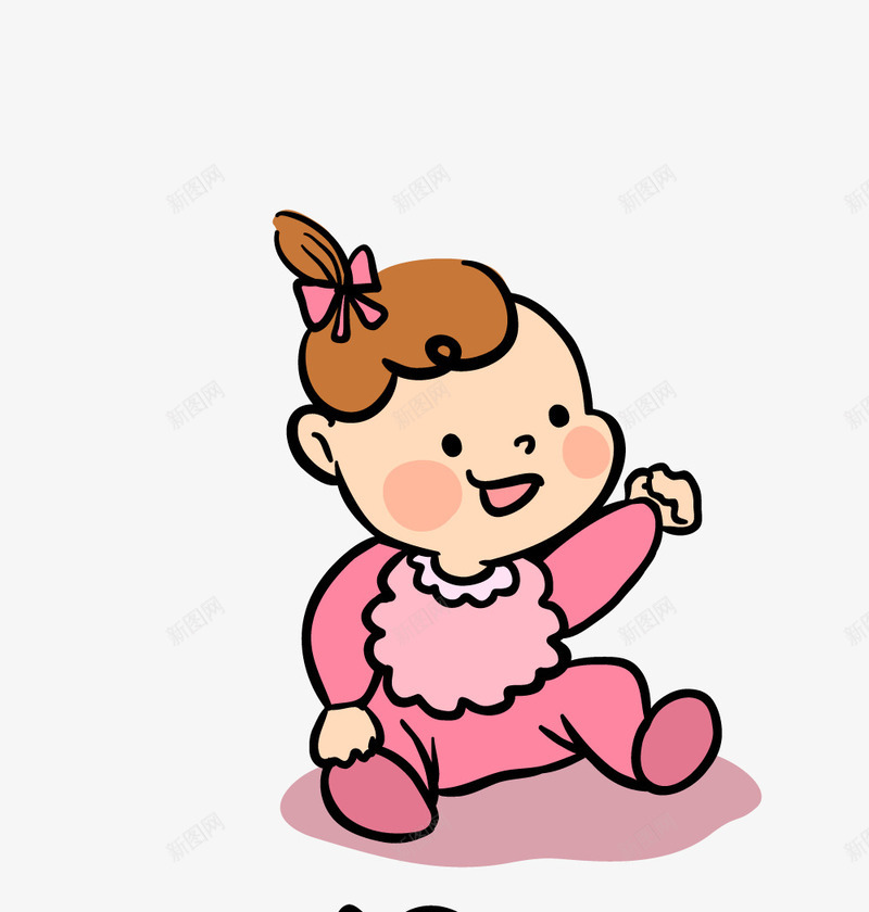 坐在地上的可爱小孩png免抠素材_新图网 https://ixintu.com 动漫动画 卡通手绘 小孩 小宝宝 蝴蝶结 装饰图