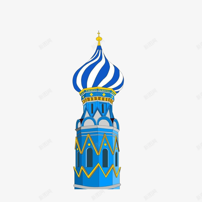梦幻城堡png免抠素材_新图网 https://ixintu.com 卡通手绘 梦幻城堡 蓝色金色白色 金色城堡