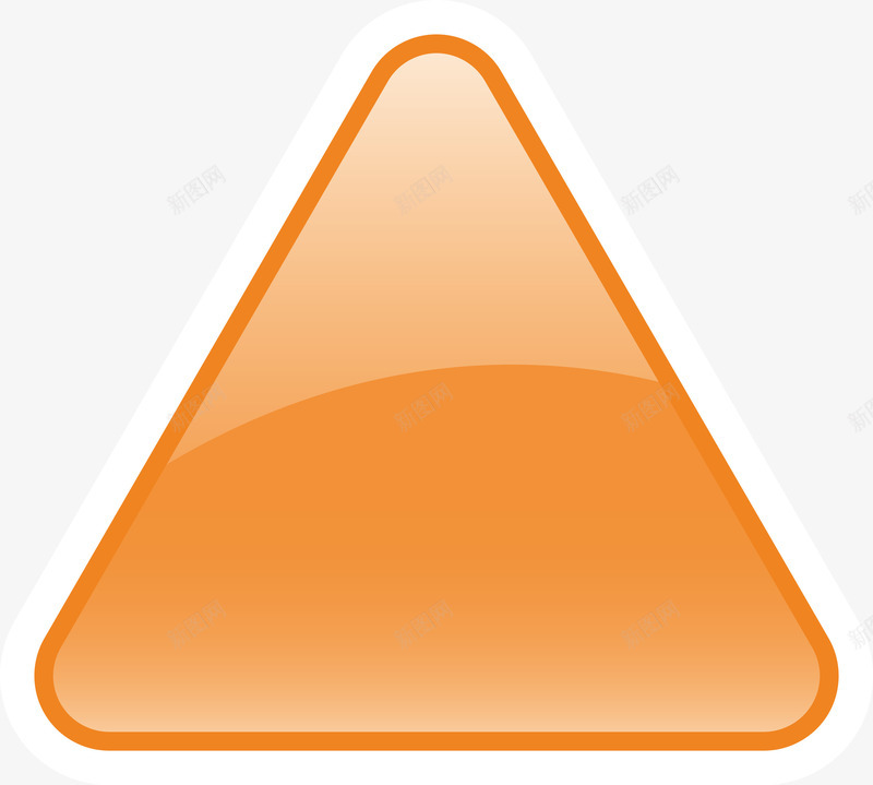 网页图标元素png_新图网 https://ixintu.com 三角型按钮 水晶质感 白色边框 阴影