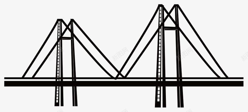 中国古建筑长江大桥png免抠素材_新图网 https://ixintu.com 中国建筑 黑色