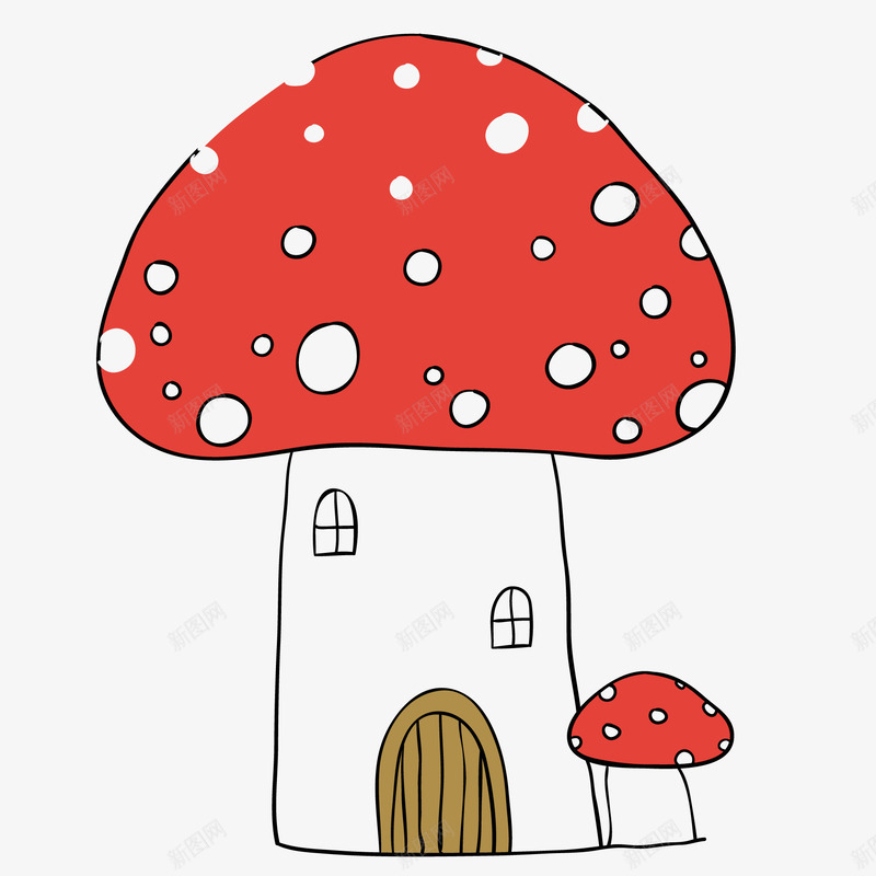 卡通植物蘑菇房子矢量图ai免抠素材_新图网 https://ixintu.com 卡通 建筑 房子 手绘 童话 红色 蘑菇 矢量图