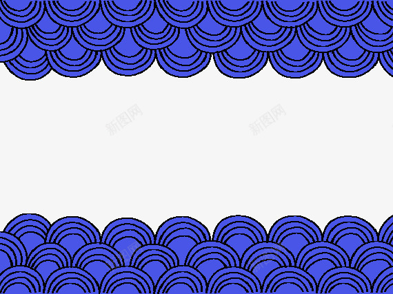 蓝色的手绘海浪纹png免抠素材_新图网 https://ixintu.com 免抠图 卡通海浪纹 效果图 海浪纹 蓝色花纹 装饰图 装饰画