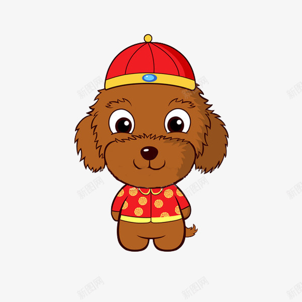 卡可爱的小狗图png免抠素材_新图网 https://ixintu.com 中国风 乖巧的 卡通 喜庆的 小狗 插图 泰迪狗