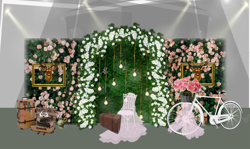 田园绿色清新婚礼psd免抠素材_新图网 https://ixintu.com 婚礼布置 植物婚庆 浪漫婚礼 绿色婚礼