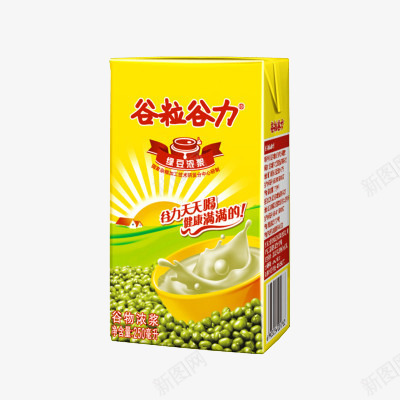 谷粒谷力牛奶png免抠素材_新图网 https://ixintu.com 产品实物 奶制品 早餐奶 早餐字体 牛奶饮品 绿豆牛奶 黄色包装盒