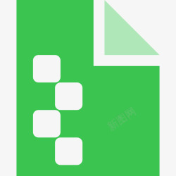 绿色方形扁平化文档元素矢量图素材