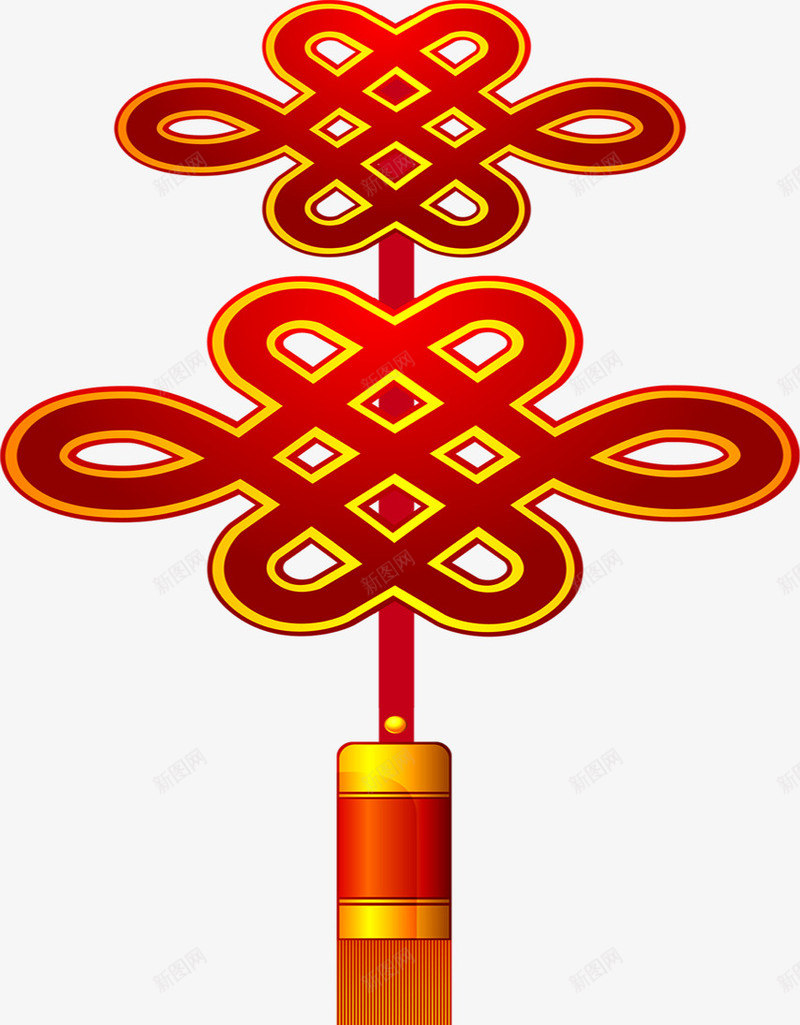 手绘中国红色中国结效果图png免抠素材_新图网 https://ixintu.com 中国 效果图 红色