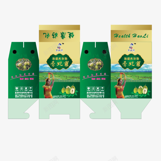 香妃梨包装矢量图ai免抠素材_新图网 https://ixintu.com 包装 水果 水果礼盒 礼盒 矢量图