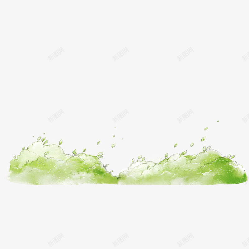 手绘梦幻般的山坡png免抠素材_新图网 https://ixintu.com 卡通 可爱 小山 手绘 绿地