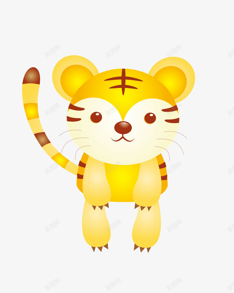 黄色卡通老虎装饰png免抠素材_新图网 https://ixintu.com 免抠图 动物 卡通老虎 效果图 老虎 装饰图 黄色老虎