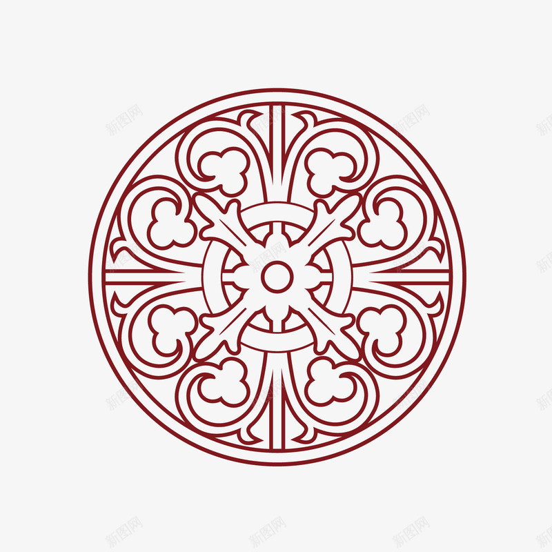 简单中式花纹矢量图ai免抠素材_新图网 https://ixintu.com 中式花纹 简单中式 素材 花纹 花边 设计 矢量图