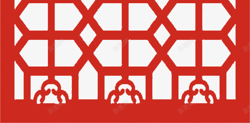 中式窗花png免抠素材_新图网 https://ixintu.com 中国风 剪纸风 窗花 红色