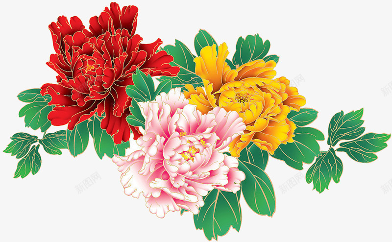 立体花手绘效果图png免抠素材_新图网 https://ixintu.com 效果图 立体
