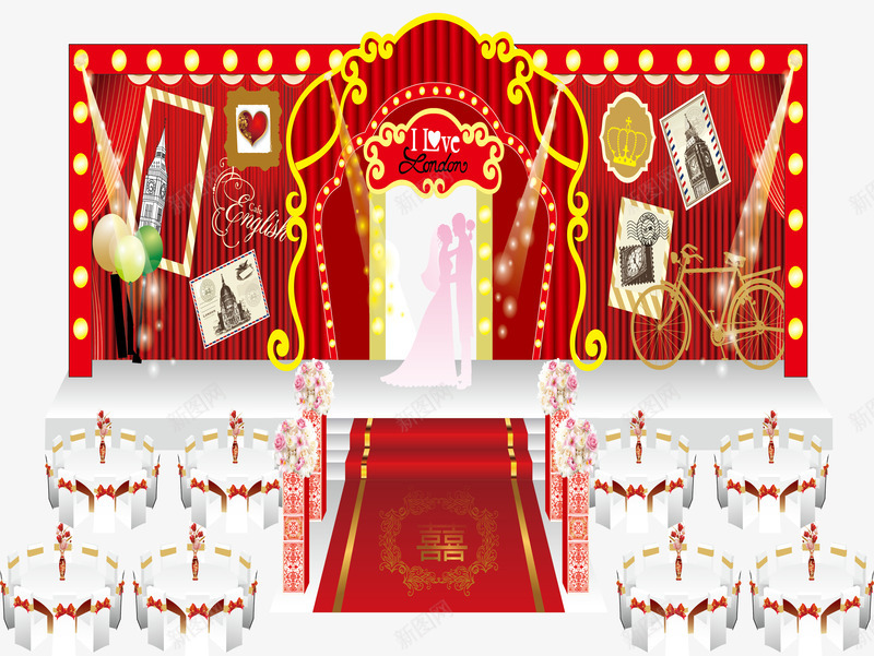 豪华汉唐婚礼png免抠素材_新图网 https://ixintu.com 喜庆 婚礼场景 效果图 汉唐婚礼 豪华婚礼