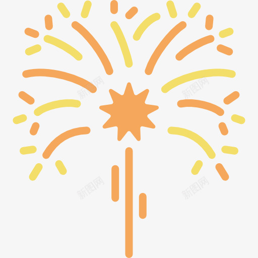 卡通烟花手绘简图png免抠素材_新图网 https://ixintu.com 五角星 喜庆 新年 气氛 烟花 爆炸 绽放