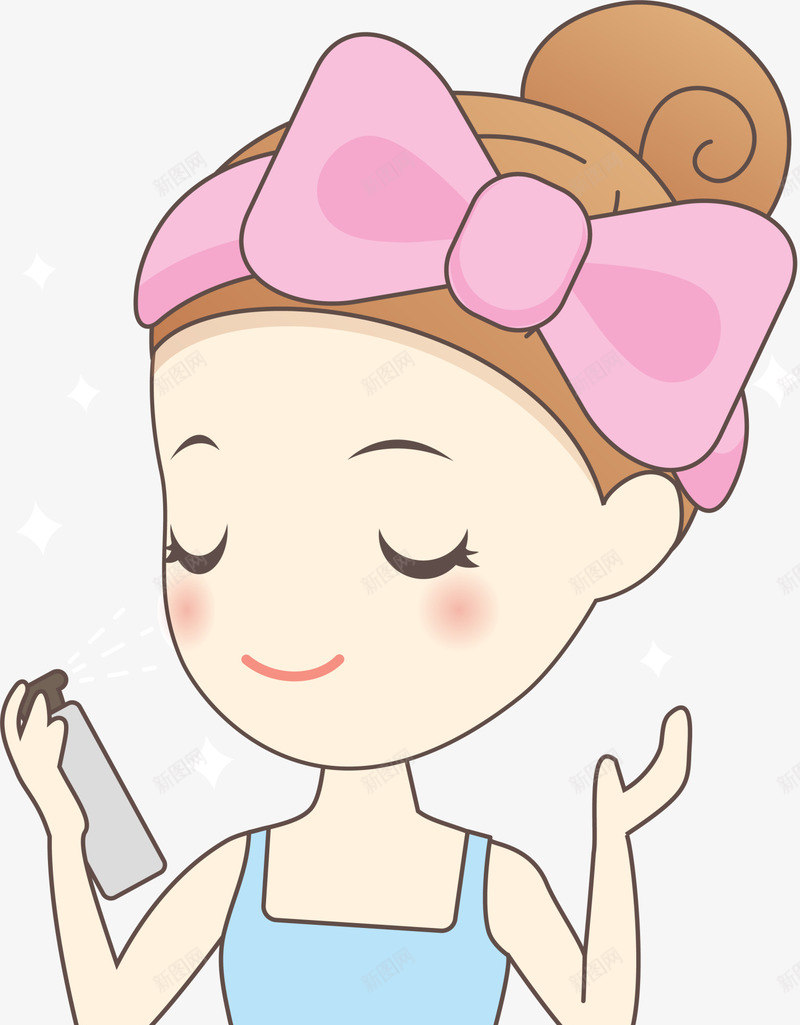 粉色保湿女生png免抠素材_新图网 https://ixintu.com 保湿 可爱女生 护理 护肤 粉色女生 美容女孩 装饰图案