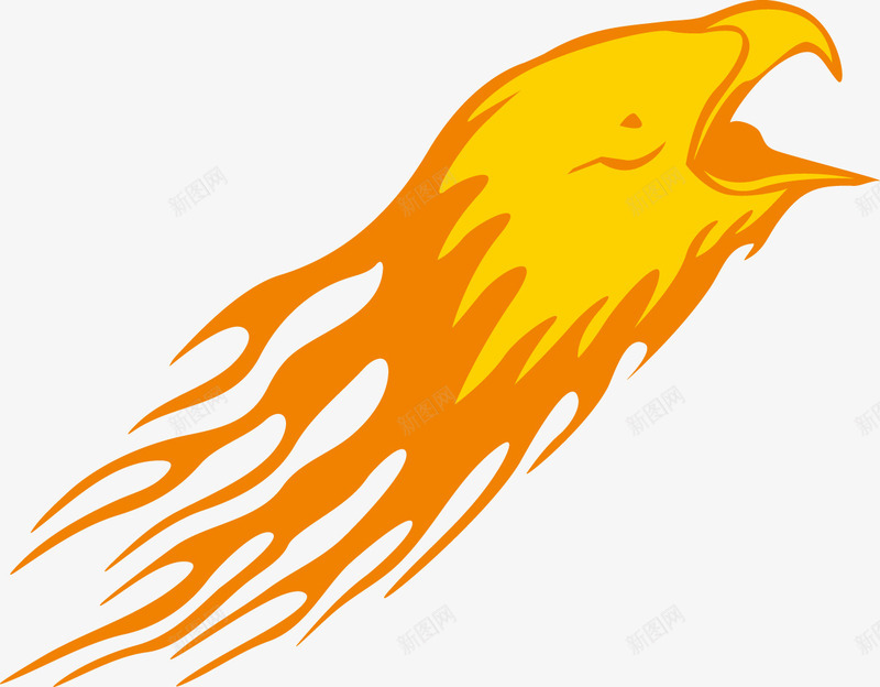 鹰头动物特型png免抠素材_新图网 https://ixintu.com 动物 图案效果图 特型矢量图 金黄色