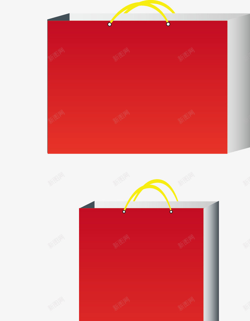 手提袋矢量图ai免抠素材_新图网 https://ixintu.com 手提袋 红色袋子 袋子 袋子效果图 矢量图