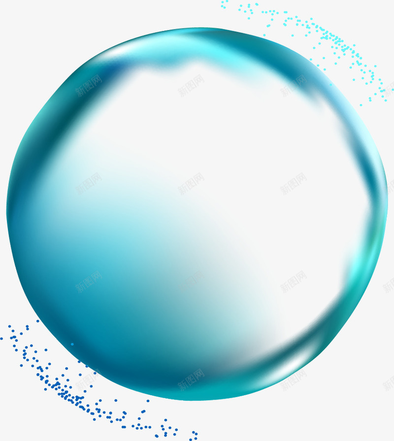 手绘蓝色水滴png免抠素材_新图网 https://ixintu.com 免抠PNG 圆点 手绘 水滴 波纹 蓝色 质感