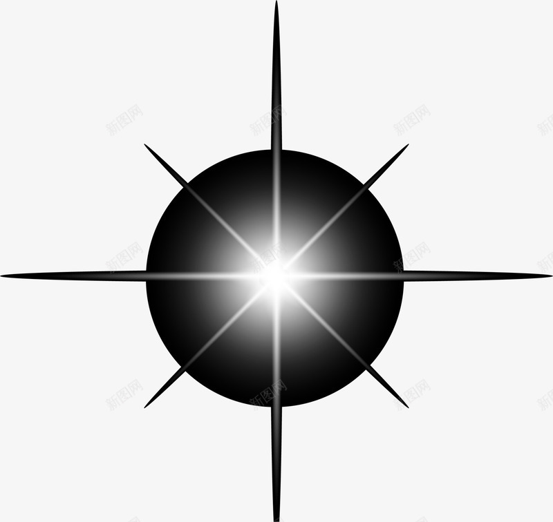 黑色闪耀光芒png免抠素材_新图网 https://ixintu.com 光影 光晕 星星 星空 梦幻光线 清新光线 黑色光芒