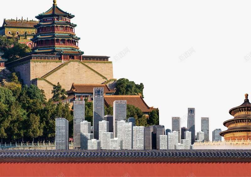 北京现代建筑和古建筑png免抠素材_新图网 https://ixintu.com 中国 中国风 北京 北京印象 北京著名景区 老北京 颐和园 首都特色