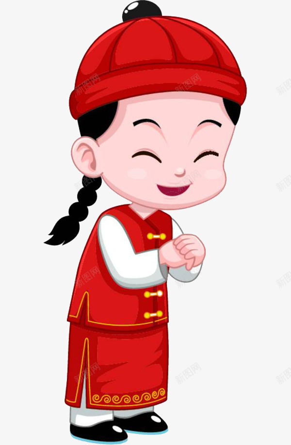 中国风拜年男孩图png免抠素材_新图网 https://ixintu.com 中国风 卡通 喜庆的 拜年 插图 男孩 红色 高兴的