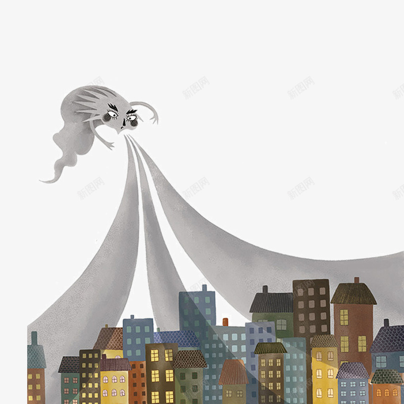 雾霾城市空气污染插画png免抠素材_新图网 https://ixintu.com 城市剪影 扁平化 插画 污染 空气污染 雾霾 雾霾城市