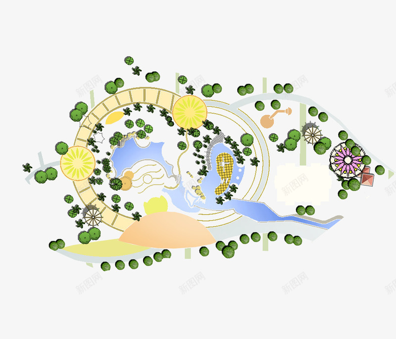 公园花园效果图施工图psd免抠素材_新图网 https://ixintu.com 公园 效果图 施工图 花园