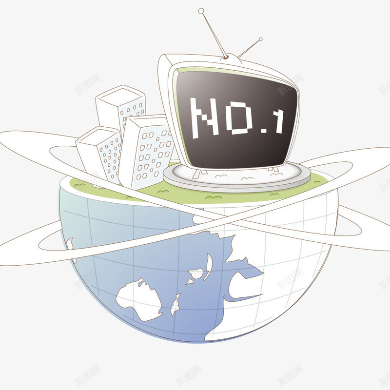 NO1的地球png免抠素材_新图网 https://ixintu.com 创意 地球 悬浮岛 手绘 拟物化