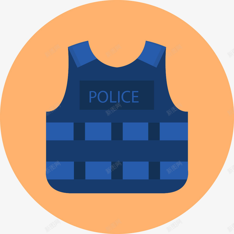 圆形卡通防弹衣矢量图ai免抠素材_新图网 https://ixintu.com 卡通警察 卡通警察元素 卡通风格 装备 警察 警察符号 警察配件 防弹衣 矢量图