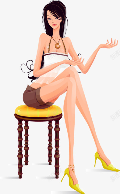 椅子上女孩png免抠素材_新图网 https://ixintu.com 性感女孩诱惑插画 性感美女插画 时尚女孩矢量 椅子女孩免抠 诱惑插画免抠 长发女人免抠 长腿美女免抠
