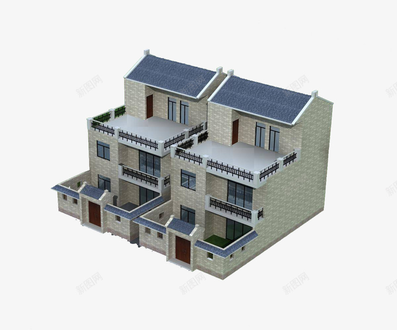 安置房屋效果图png免抠素材_新图网 https://ixintu.com 复式房子立体图 安置房屋效果图 户型图 房屋修建模型图 立体房屋