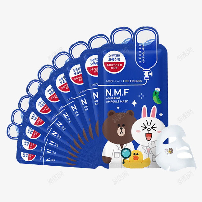 创意可莱丝动物面膜png免抠素材_新图网 https://ixintu.com 创意面膜 动物面膜 卡通 可爱 可莱丝 蓝色包装