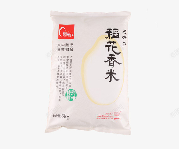 稻花香大米png免抠素材_新图网 https://ixintu.com 包装袋 大米 白色 稻花香 稻花香大米
