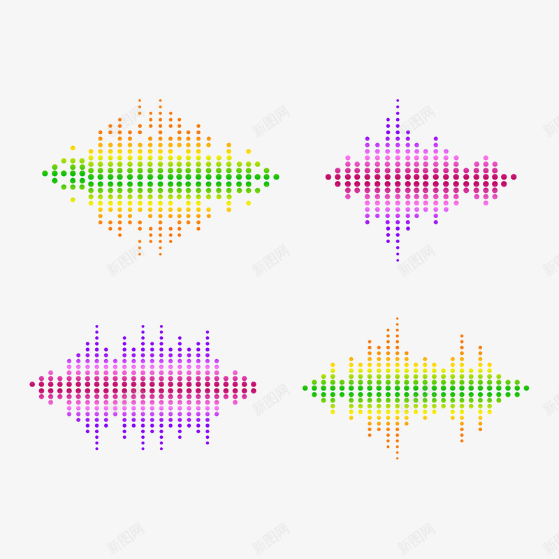 音量谱png免抠素材_新图网 https://ixintu.com 圆点 彩色 渐变