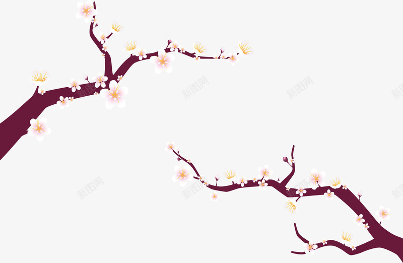 精美白色樱花树枝矢量图ai免抠素材_新图网 https://ixintu.com 樱花 樱花树枝 樱花节 浪漫樱花 白色樱花 矢量png 矢量图