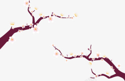 精美白色樱花树枝矢量图素材