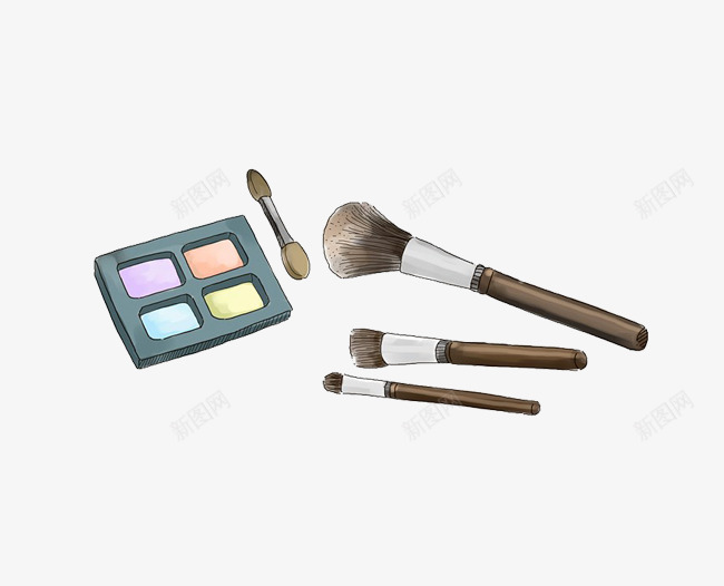 彩绘化妆工具png免抠素材_新图网 https://ixintu.com 刷子组合 化妆工具 化妆毛刷 化妆礼盒 彩绘 手绘