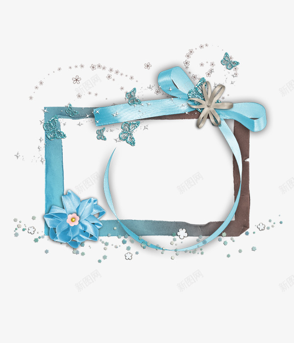 梦幻淡蓝花边框相框png免抠素材_新图网 https://ixintu.com png 梦幻 淡蓝 相框 花边框 装饰