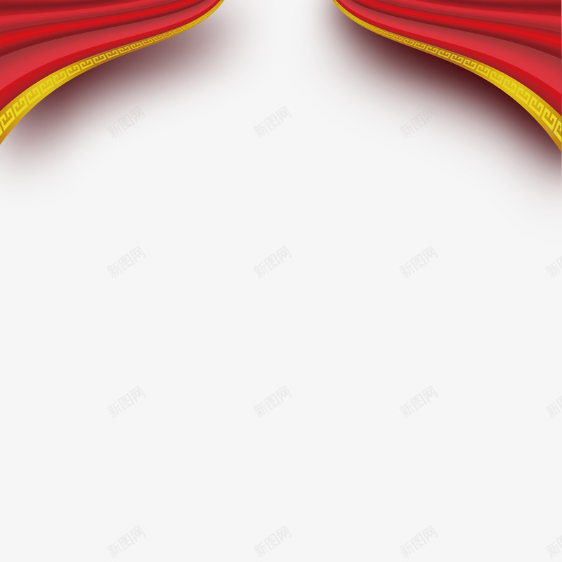幕布png免抠素材_新图网 https://ixintu.com 印花 喜庆 幕布 窗帘 红色
