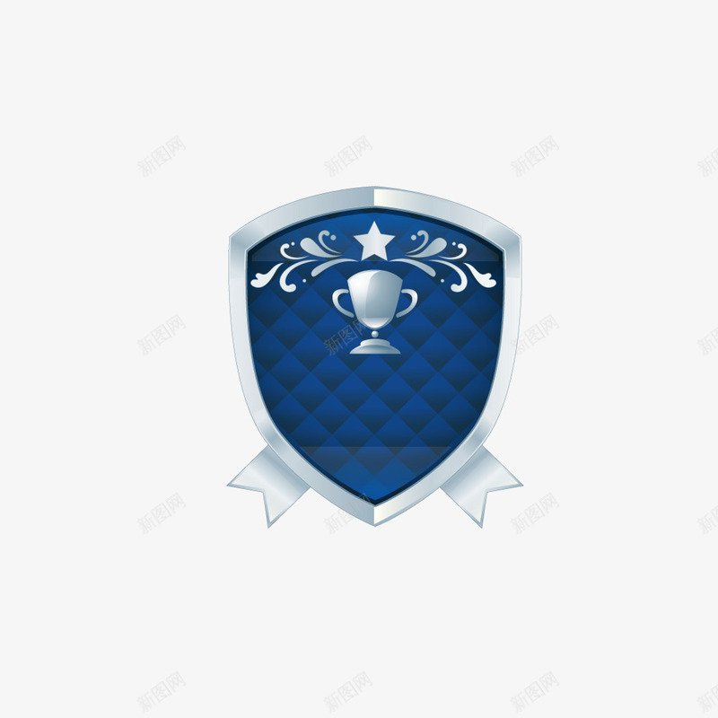 蓝色卡通徽章png免抠素材_新图网 https://ixintu.com 免抠图 卡通徽章 奖杯 徽章 效果图 蓝色徽章 装饰图 装饰画