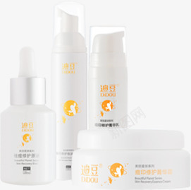 套装化妆品迪豆白色包装png免抠素材_新图网 https://ixintu.com 包装 化妆品 套装 白色