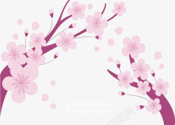 粉红色日本樱花花纹矢量图素材