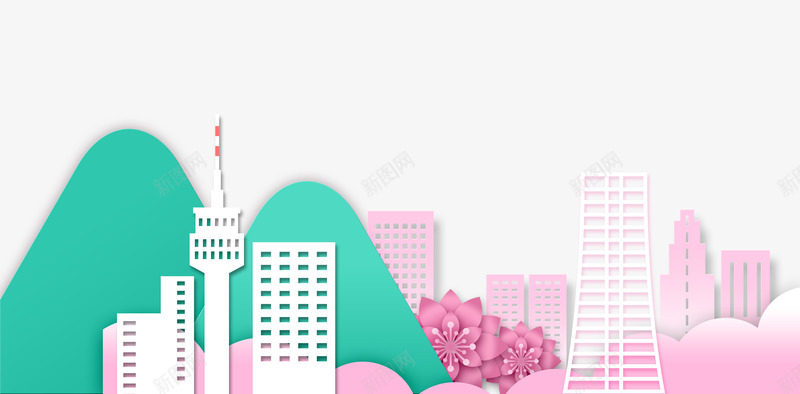卡通城市剪纸插画png免抠素材_新图网 https://ixintu.com 剪纸 剪纸插画装饰 卡通剪纸 卡通城市插画 城市剪纸装饰